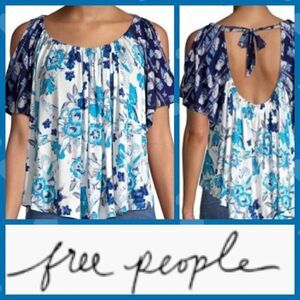 ⭐️NWT MSRP $78 Free People Baja Short Sleeve Print T-Shirt Women's Size Small